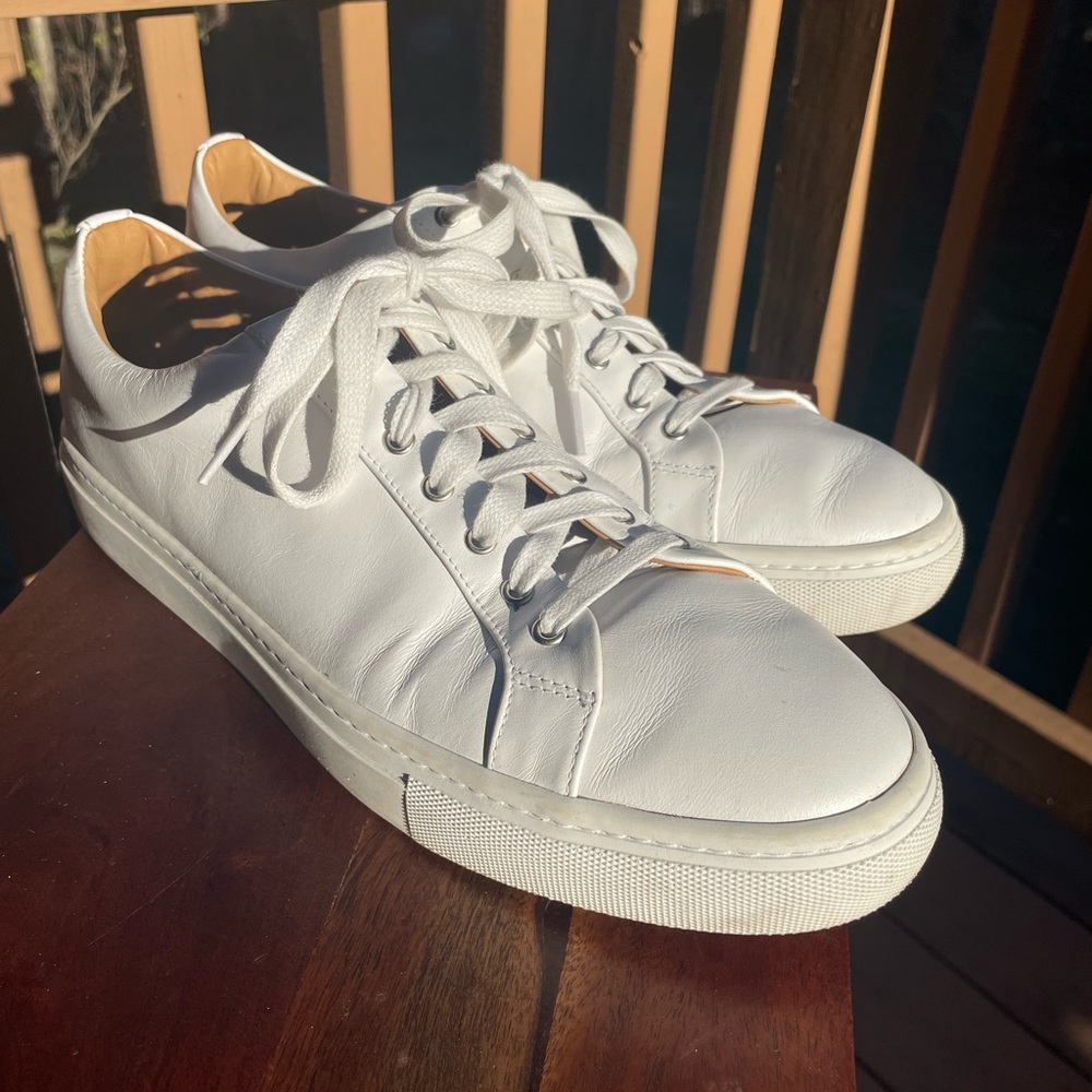 Thursday Boot Company “Premier” White Leather Sneakers, 12.5